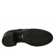 Woman's highfronted shoe with elastic band in black leather heel 5