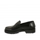 Mocassin pour femmes en cuir brossé noir talon 3 - Pointures disponibles:  33, 42, 43, 44, 45