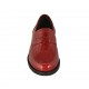 Woman's loafer in red printed patent leather with heel 2