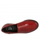 Woman's loafer in red printed patent leather with heel 2