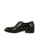 Chaussure derby pour femmes à lacets en cuir brossé noir talon 3 - Pointures disponibles:  33, 34, 43, 44, 45