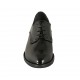 Zapato derby para mujer con cordones en piel cepillada negra tacon 3 - Tallas disponibles:  33, 34, 43, 44, 45