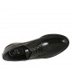 Chaussure derby pour femmes à lacets en cuir brossé noir talon 3 - Pointures disponibles:  33, 34, 43, 44, 45