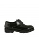 Woman's derby shoe with laces in black printed patent leather heel 3