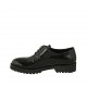 Woman's derby shoe with laces in black printed patent leather heel 3