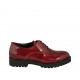 Zapato derby para mujer con cordones en charol imprimido rojo tacon 3 - Tallas disponibles:  42, 43, 44, 45