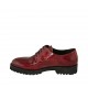 Chaussure derby à lacets pour femmes en cuir verni imprimé de couleur rouge talon 3 - Pointures disponibles:  42, 43, 44, 45