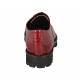 Chaussure derby à lacets pour femmes en cuir verni imprimé de couleur rouge talon 3 - Pointures disponibles:  42, 43, 44, 45