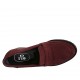 Woman's mocassin in maroon suede heel 5