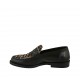 Mocassin pour femmes en cuir noir et tacheté beige talon 2 - Pointures disponibles:  33, 34, 43