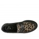 Woman's loafer in beige spotted and black leather heel 2 - Available sizes:  33, 34, 43