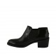 Scarpa accollata da donna con elastici in pelle abrasivata nera tacco 5 - Misure disponibili: 33, 34, 42, 43, 44, 45