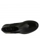 Scarpa accollata da donna con elastici in pelle abrasivata nera tacco 5 - Misure disponibili: 33, 34, 42, 43, 44, 45