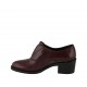 Scarpa accollata da donna con elastico in pelle bordeaux tacco 5 - Misure disponibili: 32, 33, 34, 43, 44, 45