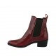 Woman's pointy texan ankle boot with elastic bands in red printed patent leather heel 4 - Available sizes:  33, 34, 42, 43