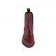 Woman's pointy texan ankle boot with elastic bands in red printed patent leather heel 4 - Available sizes:  33, 34, 42, 43