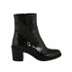 Bottines pour femmes avec fermeture éclair en cuir verni imprimé noir talon 6 - Pointures disponibles:  33, 34, 42, 43, 44, 45
