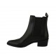 Botines tejanos a punta para mujer con elasticos en piel negra tacon 4 - Tallas disponibles:  32, 33, 42, 43, 44, 45, 46