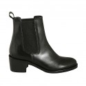 Botines para mujer en piel negra con elasticos tacon 5