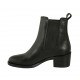 Woman's ankle boot in black leather with elastic bands heel 5