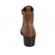 Bottines pour femmes avec fermeture éclair en cuir brun clair talon 5 - Pointures disponibles:  33, 42, 43, 44
