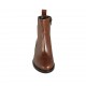 Woman's ankle boot with zipper in tan brown leather heel 5