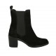 Bottines pour femmes avec elastiques et bout golf en daim noir talon 6 - Pointures disponibles:  32, 33, 34, 42, 43, 44, 45, 46
