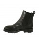 Bottines pour femmes avec élastiques en cuir lisse noir talon 3 - Pointures disponibles:  33, 34, 43, 44, 45