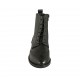 Woman's laced ankle boot with zipper and wingtip in black leather heel 3 - Available sizes:  42, 43, 44