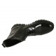 Bottines stil combat pour femmes à lacets avec fermeture éclair et bout droit en cuir brossé noir talon 3 - Pointures disponibles:  42, 44, 45, 46