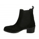 Woman's ankle boot with elastic bands and wingtip decoration in black suede heel 5 - Available sizes:  32, 33, 34, 42, 43, 44, 45, 46