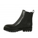 Bottines pour femmes avec élastiques en cuir noir talon 3 - Pointures disponibles:  32, 33, 34, 42, 43, 44, 45, 46