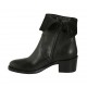 Woman's ankle boot with zipper and turnover in black leather and suede heel 5