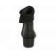 Botines para mujer con cremallera y solapa en piel y gamuza negra tacon 5 - Tallas disponibles:  32, 33, 34, 42, 43, 44, 45, 46