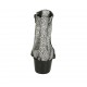 Woman's pointy texan ankle boot with zipper in printed leather heel 4