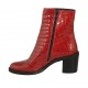 Bottines pour femmes avec fermeture éclair en cuir verni imprimé rouge talon 6 - Pointures disponibles:  33, 34, 43