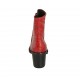 Woman's ankle boot with zipper in red patent leather heel 6