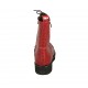 Woman's laced combat style ankle boot with zipper and captoe in red patent leather heel 3 - Available sizes:  33, 34, 42, 43, 44