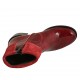 Stivaletto da donna con cerniera e risvolto in vernice stampata e camoscio rosso tacco 5 - Misure disponibili: 33, 34, 43, 44, 45