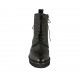 Bottines pour femmes à lacets avec fermeture éclair et bout golf en cuir brossé et imprimé noir talon 3 - Pointures disponibles:  33, 34, 42, 43, 44, 45