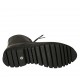 Bottines pour femmes à lacets avec fermeture éclair et bout golf en cuir brossé et imprimé noir talon 3 - Pointures disponibles:  33, 34, 42, 43, 44, 45
