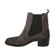 Woman's ankle boot with elastic bands and wingtip in grey suede heel 5 - Available sizes:  32, 33, 34, 42, 43, 44, 45, 46