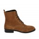 Bottines pour femmes à bout golf avec fermeture éclair et lacets en daim brun clair talon 3 - Pointures disponibles:  42, 43, 44, 45