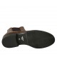 Botines para mujer con dobles elasticos en piel marrón tacon 3 - Tallas disponibles:  33, 34, 42, 43, 44, 45, 46