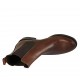Woman's ankle boot with double elastic bands in brown leather heel 3