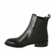 Woman's ankle boot in black leather with double elastic bands heel 3 - Available sizes:  34, 42, 43, 45, 46