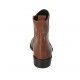 Bottines pour femmes avec fermeture éclair en cuir brun talon 3 - Pointures disponibles:  42, 43, 45, 46