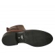 Bottines pour femmes avec fermeture éclair en cuir brun talon 3 - Pointures disponibles:  42, 43, 45, 46