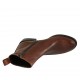 Bottines pour femmes avec fermeture éclair en cuir brun talon 3 - Pointures disponibles:  42, 43, 45, 46