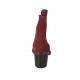 Woman's ankle boot with elastic bands and wingtip in maroon suede heel 6
